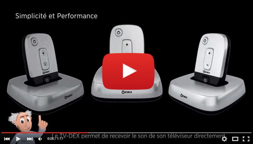 Vidéo sur l'accessoire TVDex et MDex de Widex