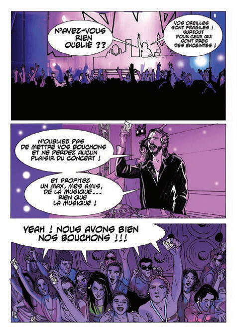 Bande dessiné JNA avec Bob Sinclar sur les risques auditifs
