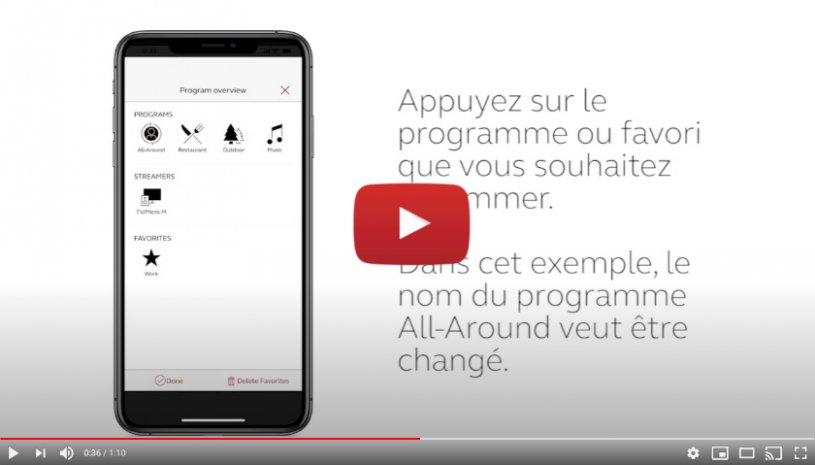 Vidéo "ReSound Smart 3D - Comment modifier le nom d'un programme ou d'un Favori" de la marque RESOUND