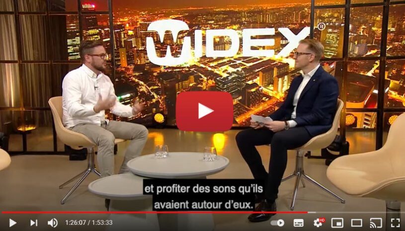 Vidéo "Widex Live Broadcast 12/2020 - Autonomisation par l'excellence sonore et la personnalisation." de la marque WIDEX