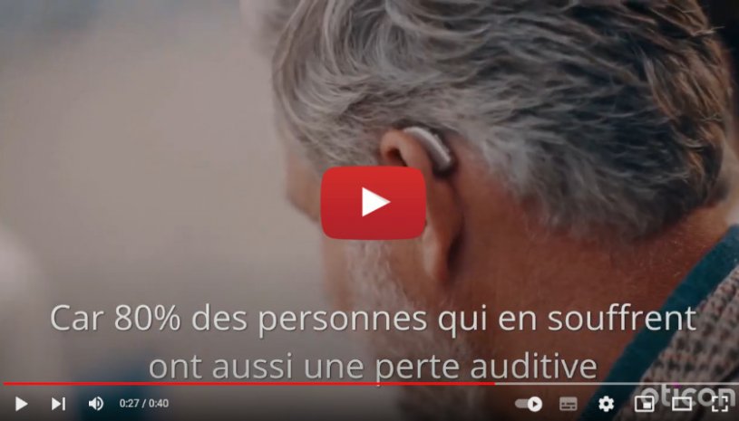 Vidéo "Acouphènes et traitement : quelles solutions ?" de la marque OTICON