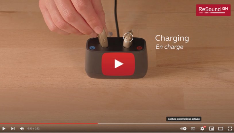 Vidéo : Comment insérer une aide auditive ReSound ONE dans un chargeur de bureau - Audition Conseil